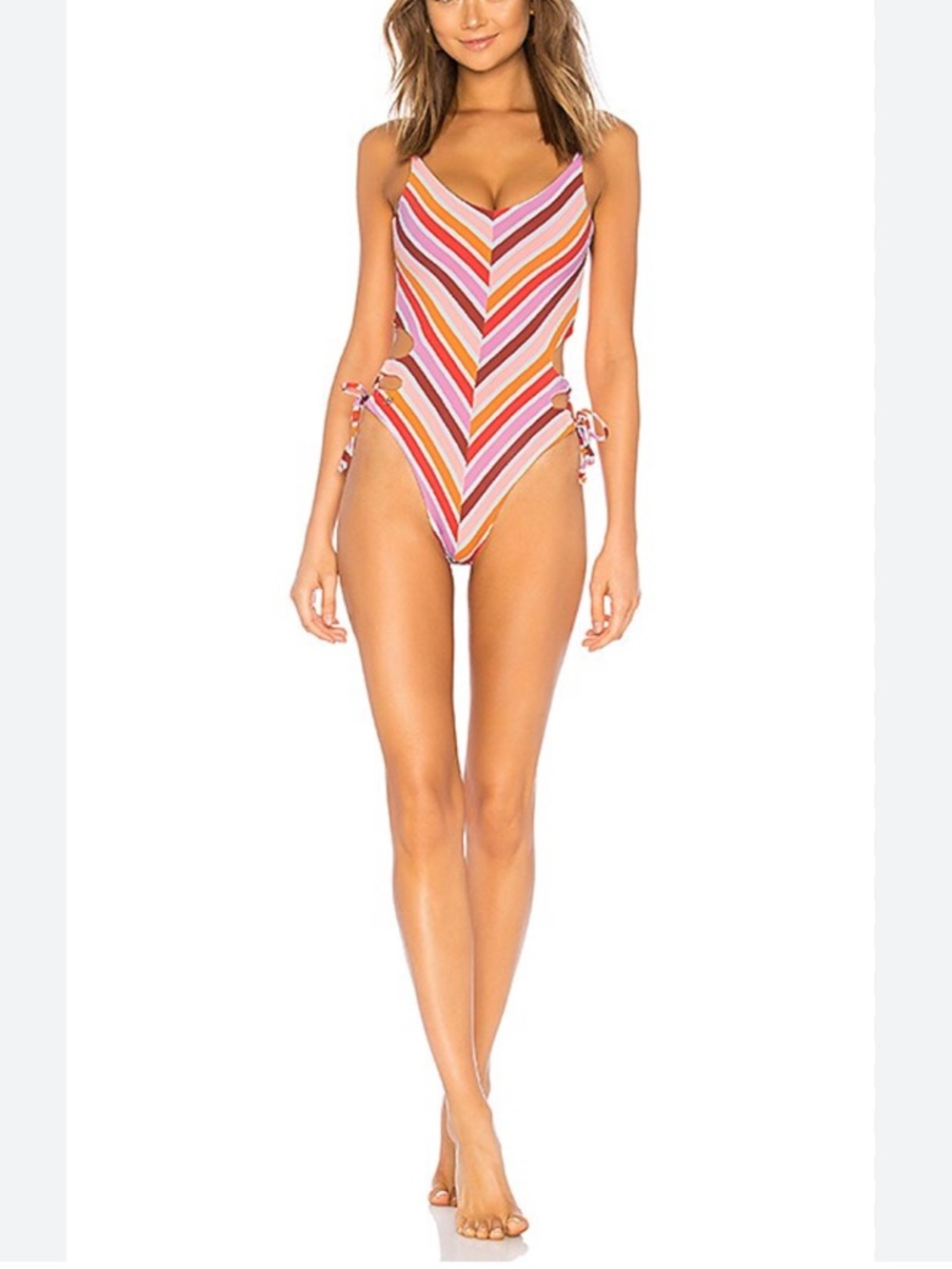 Maaji Praia Arco Iris One Piece Swimsuit Pink Size Large - Picture 12 of 13